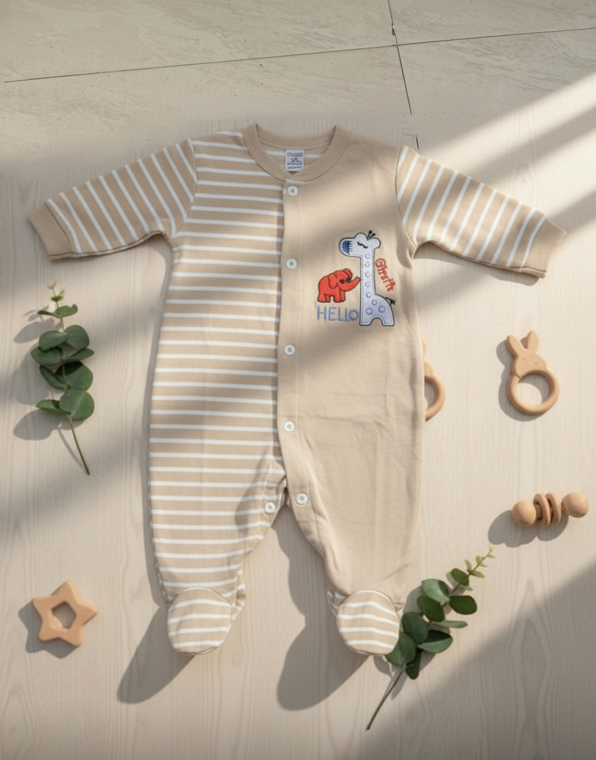 Beige Baby Romper