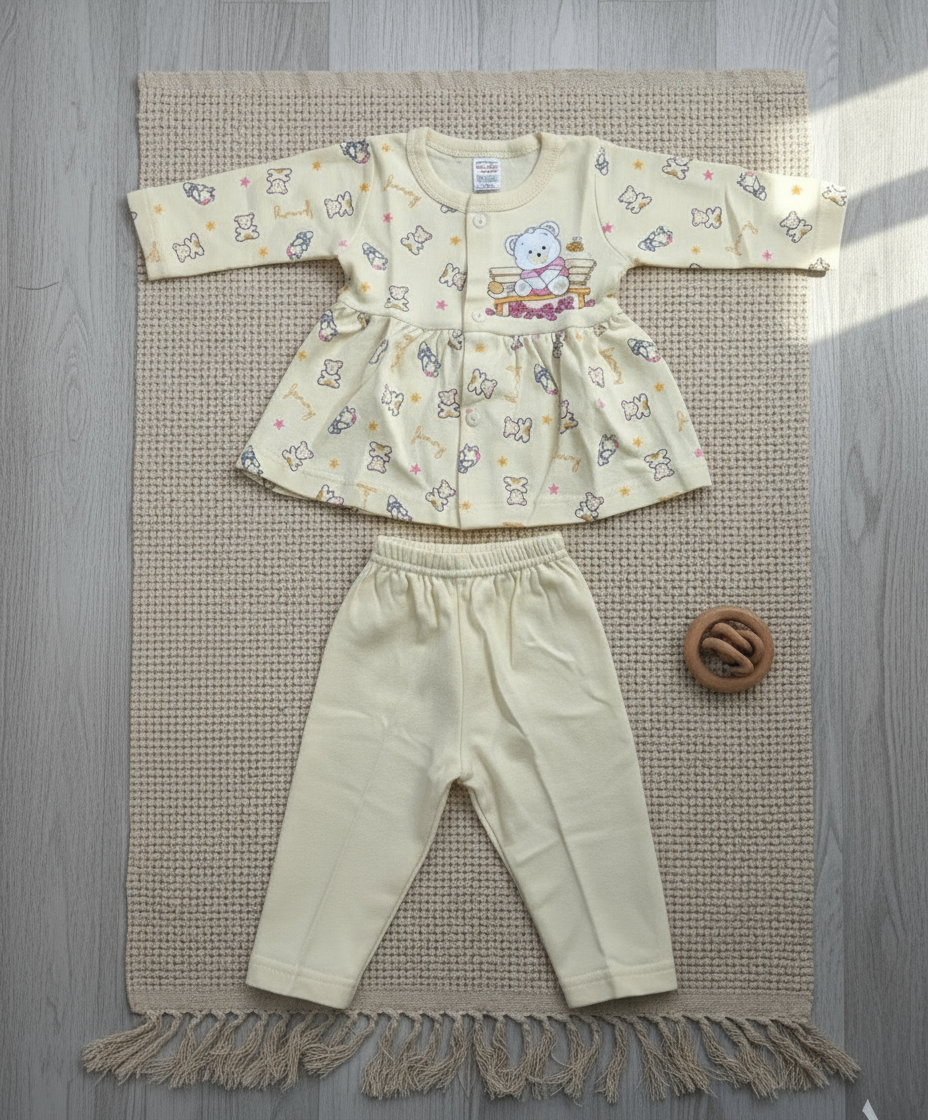 Adorable Yellow Teddy Bear and Bee Peplum Set