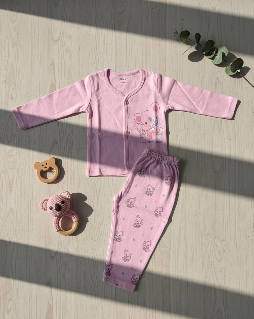 Pink Bear Baby Co-ord Set