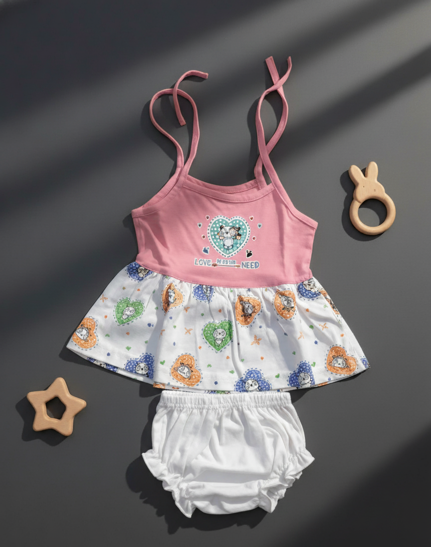 Baby Girl Pink Frock Set