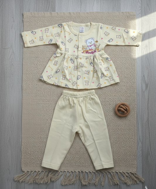 Adorable Yellow Teddy Bear and Bee Peplum Set