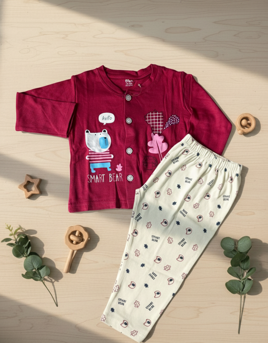 Smart Bear - Red & Cream baby Set